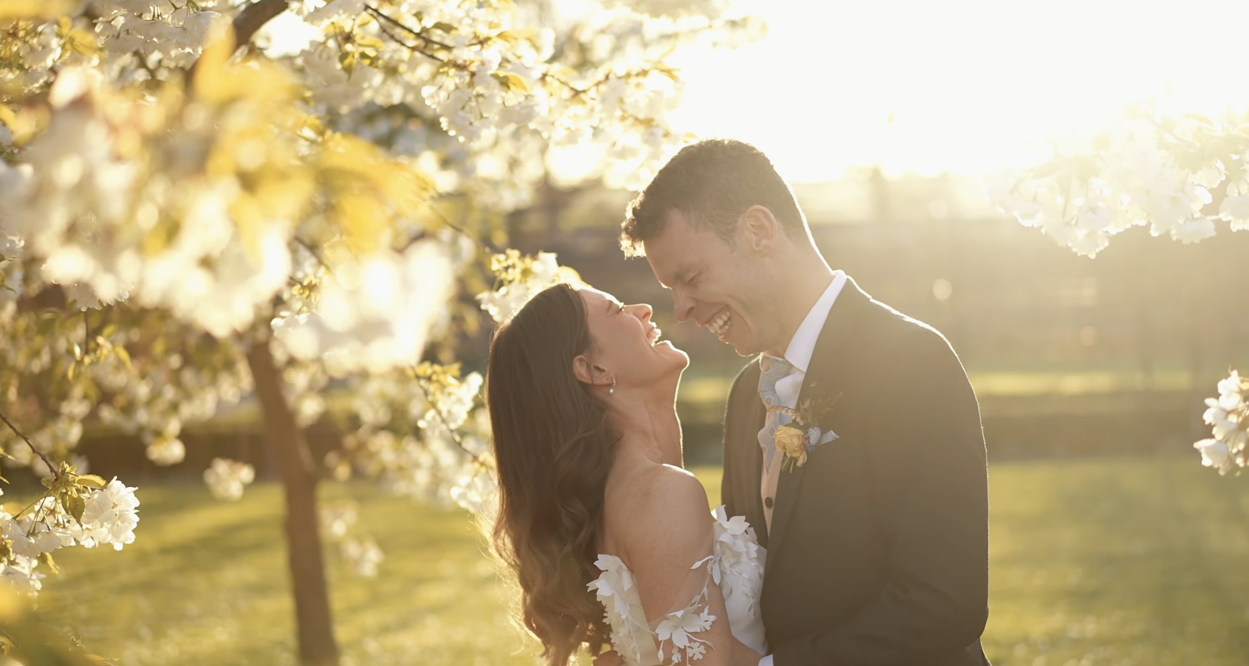 Golden hour portraits at Thorpe Garden wedding venue